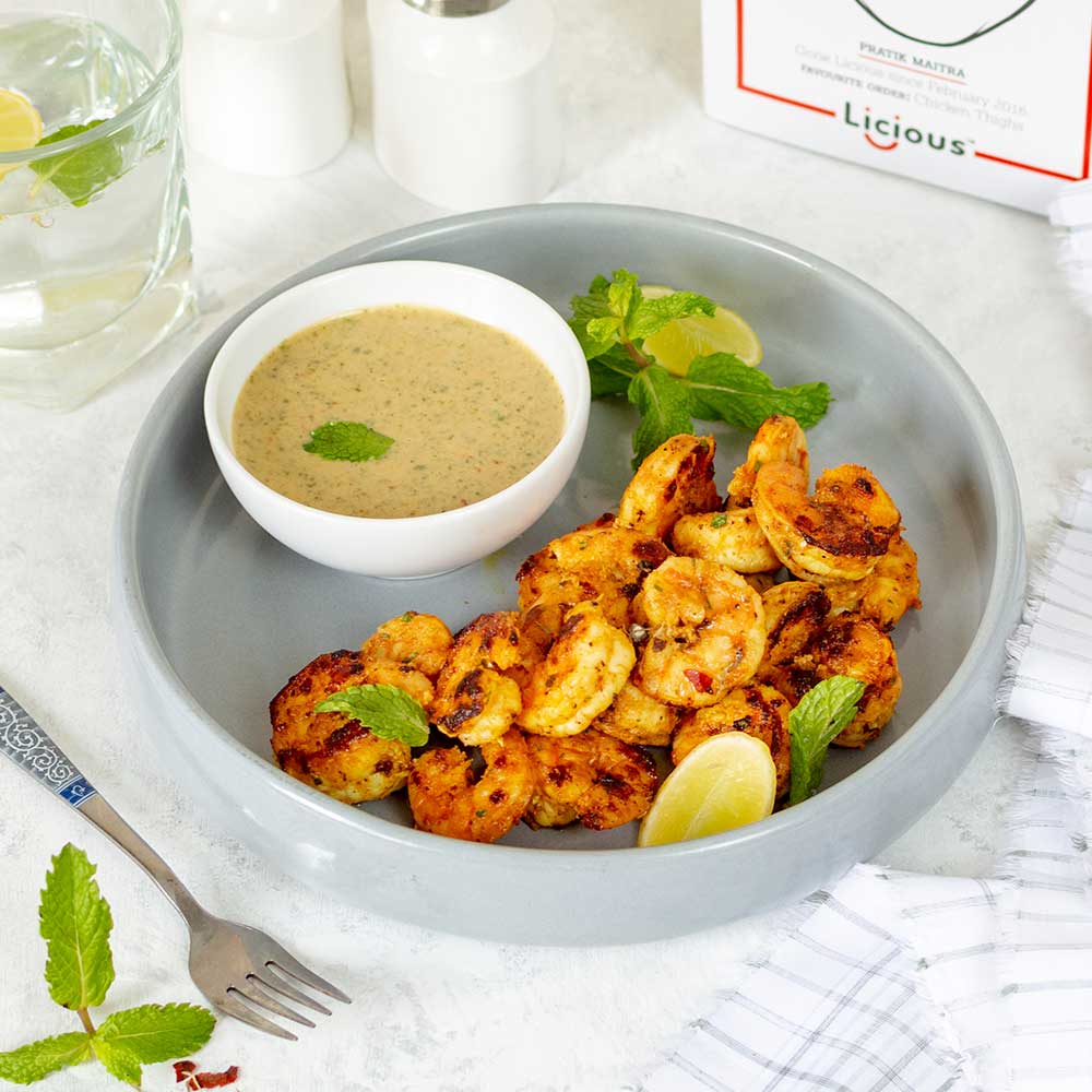 Grilled Tandoori Bhuna Prawns