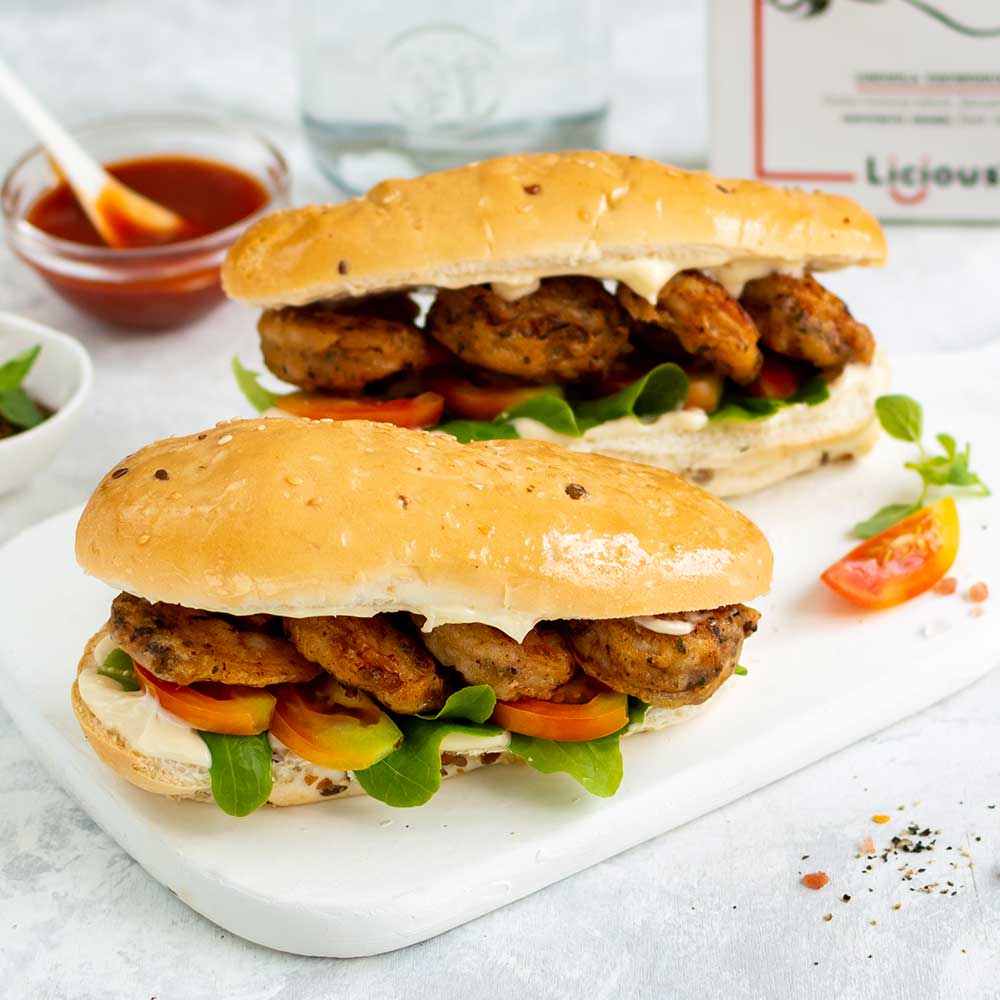 Zesty Prawn Pakoda Po' Boys