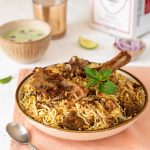 Hot Mutton Biryani served with raita!