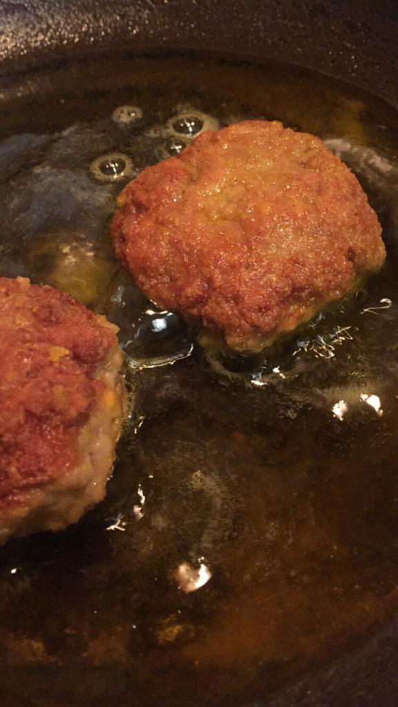 Shallow Frying Mutton Tikki