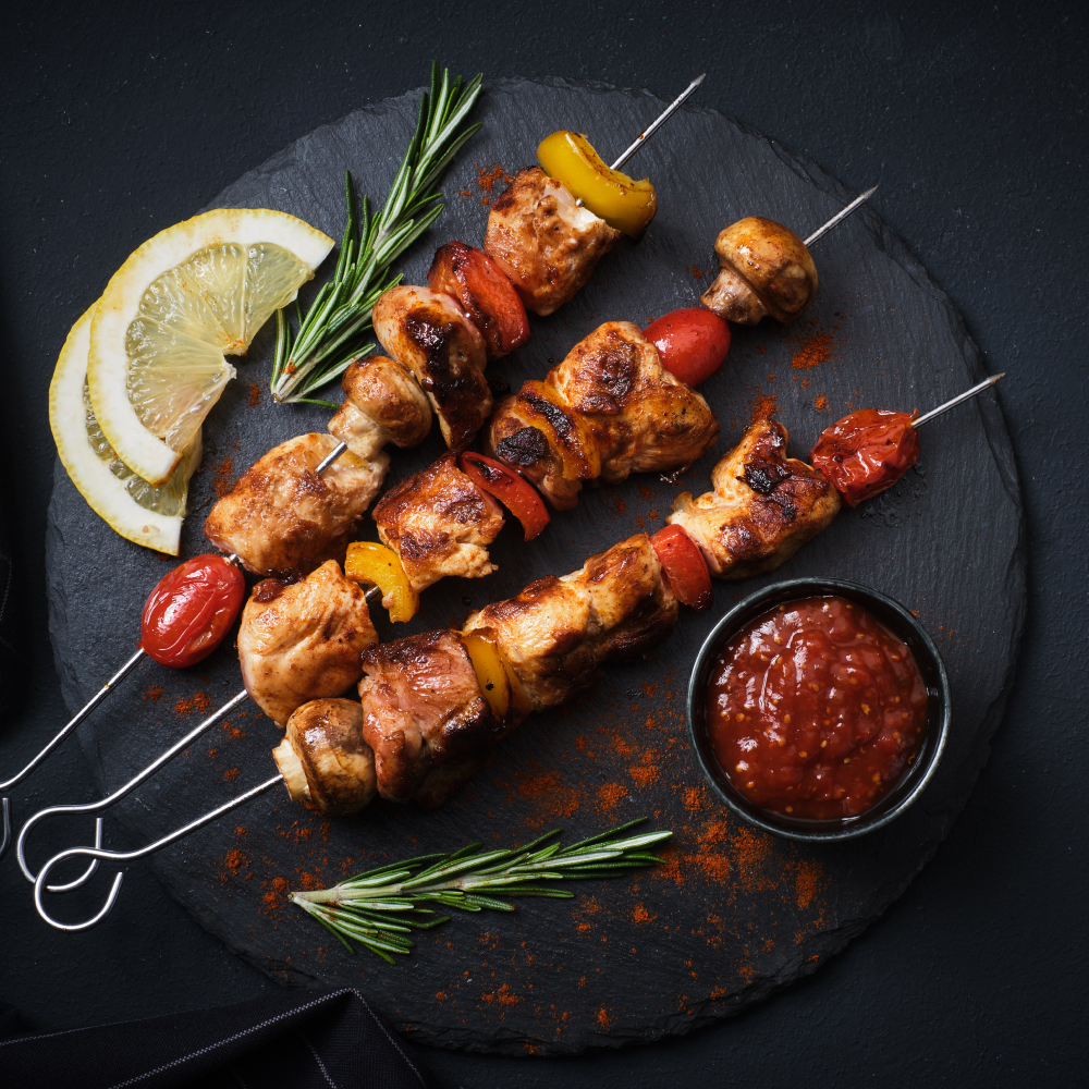 Grilled Chicken Skewers {with Peppers} - Out Grilling