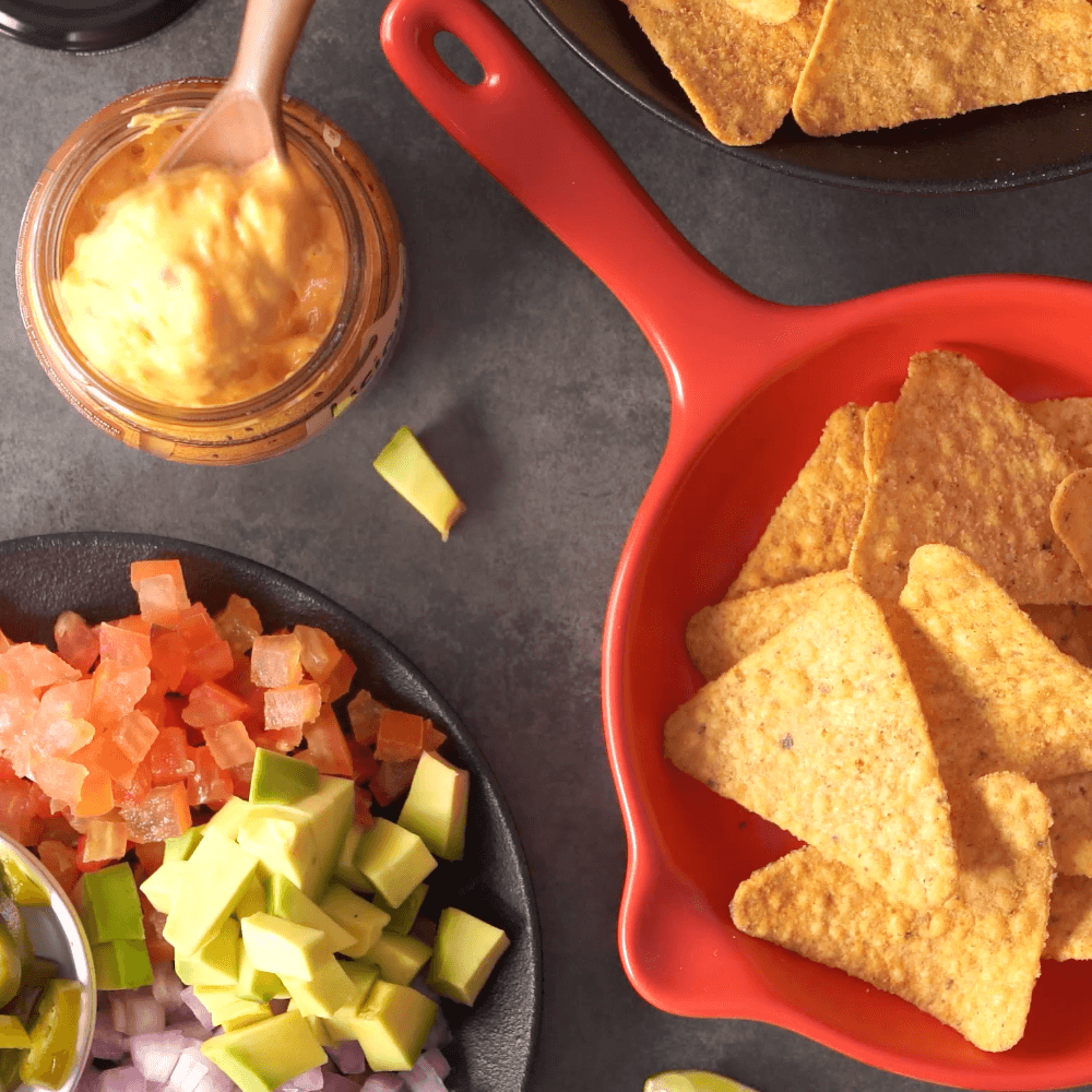 Easy loaded nachos made with Licious spreads.