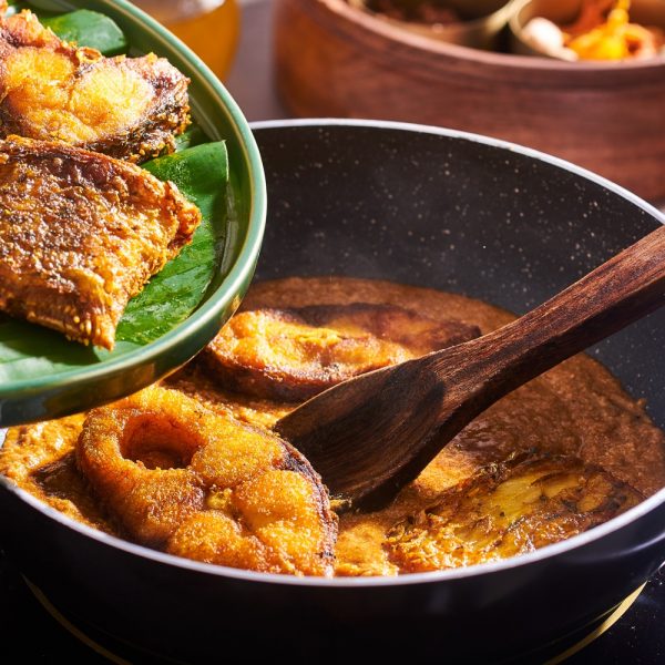Fried fish added to the doi maach curry