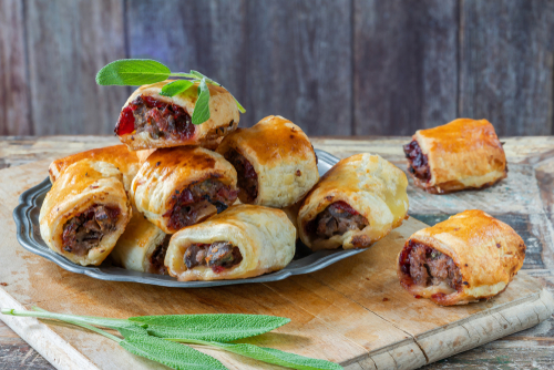 Sausage rolls on a plate