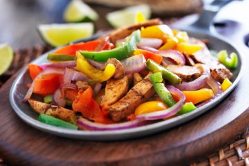 Chicken Fajitas in a black bowl