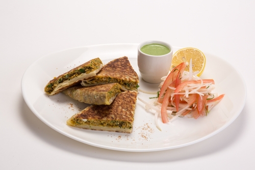 Chicken Baida Roti on a plate