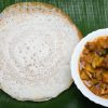 Mutton Dosa on a banana leaf